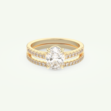 1.09 CT Oval Cut Pave Lab Grown Diamond Bridal Set 1