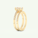 1.09 CT Oval Cut Pave Lab Grown Diamond Bridal Set 4