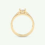 1.09 CT Oval Cut Pave Lab Grown Diamond Bridal Set 5