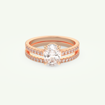 1.09 CT Oval Cut Pave Lab Grown Diamond Bridal Set 7