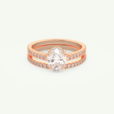 1.09 CT Oval Cut Pave Lab Grown Diamond Bridal Set 7