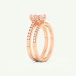 1.09 CT Oval Cut Pave Lab Grown Diamond Bridal Set 10