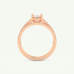 1.09 CT Oval Cut Pave Lab Grown Diamond Bridal Set 11
