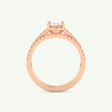 1.09 CT Oval Cut Pave Lab Grown Diamond Bridal Set 11
