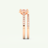 1.09 CT Oval Cut Pave Lab Grown Diamond Bridal Set 12