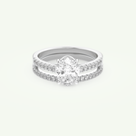 1.09 CT Oval Cut Pave Lab Grown Diamond Bridal Set 13