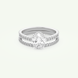 1.09 CT Oval Cut Pave Lab Grown Diamond Bridal Set 13
