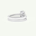 1.09 CT Oval Cut Pave Lab Grown Diamond Bridal Set 15