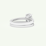 1.09 CT Oval Cut Pave Lab Grown Diamond Bridal Set 15