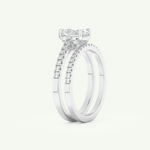 1.09 CT Oval Cut Pave Lab Grown Diamond Bridal Set 16