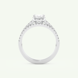 1.09 CT Oval Cut Pave Lab Grown Diamond Bridal Set 17
