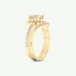 1.03 CT Round Cut Pave Lab Grown Diamond Bridal Set 4