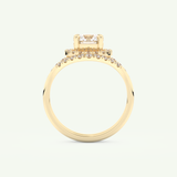 1.03 CT Round Cut Pave Lab Grown Diamond Bridal Set 5