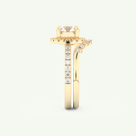 1.03 CT Round Cut Pave Lab Grown Diamond Bridal Set 6