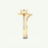 1.03 CT Round Cut Pave Lab Grown Diamond Bridal Set 6