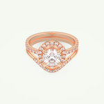 1.03 CT Round Cut Pave Lab Grown Diamond Bridal Set 7