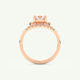 1.03 CT Round Cut Pave Lab Grown Diamond Bridal Set 11
