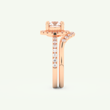 1.03 CT Round Cut Pave Lab Grown Diamond Bridal Set 12