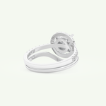 1.03 CT Round Cut Pave Lab Grown Diamond Bridal Set 15
