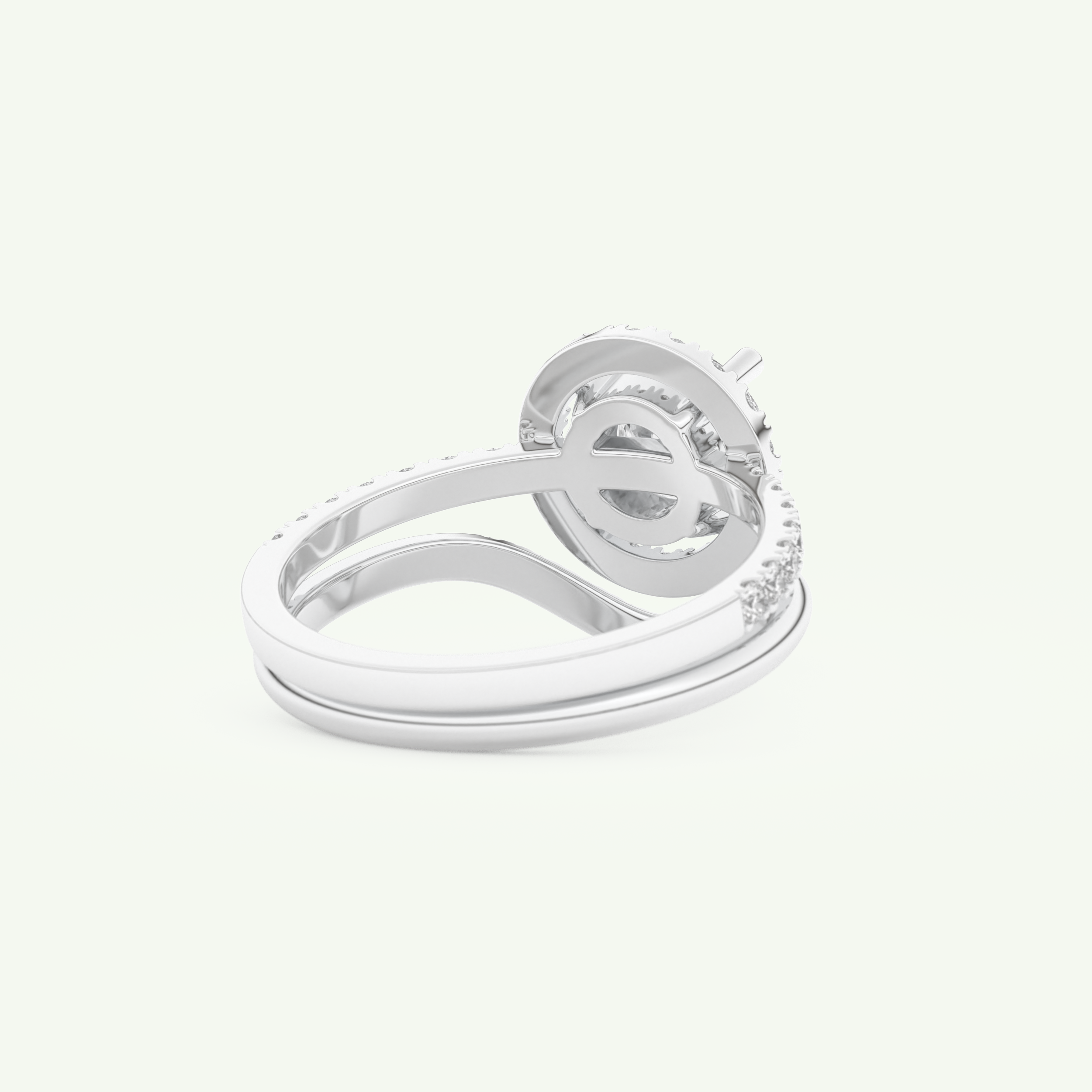 1.03 CT Round Cut Pave Lab Grown Diamond Bridal Set 15