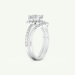1.03 CT Round Cut Pave Lab Grown Diamond Bridal Set 16