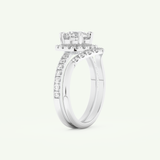 1.03 CT Round Cut Pave Lab Grown Diamond Bridal Set 16
