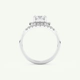1.03 CT Round Cut Pave Lab Grown Diamond Bridal Set 17