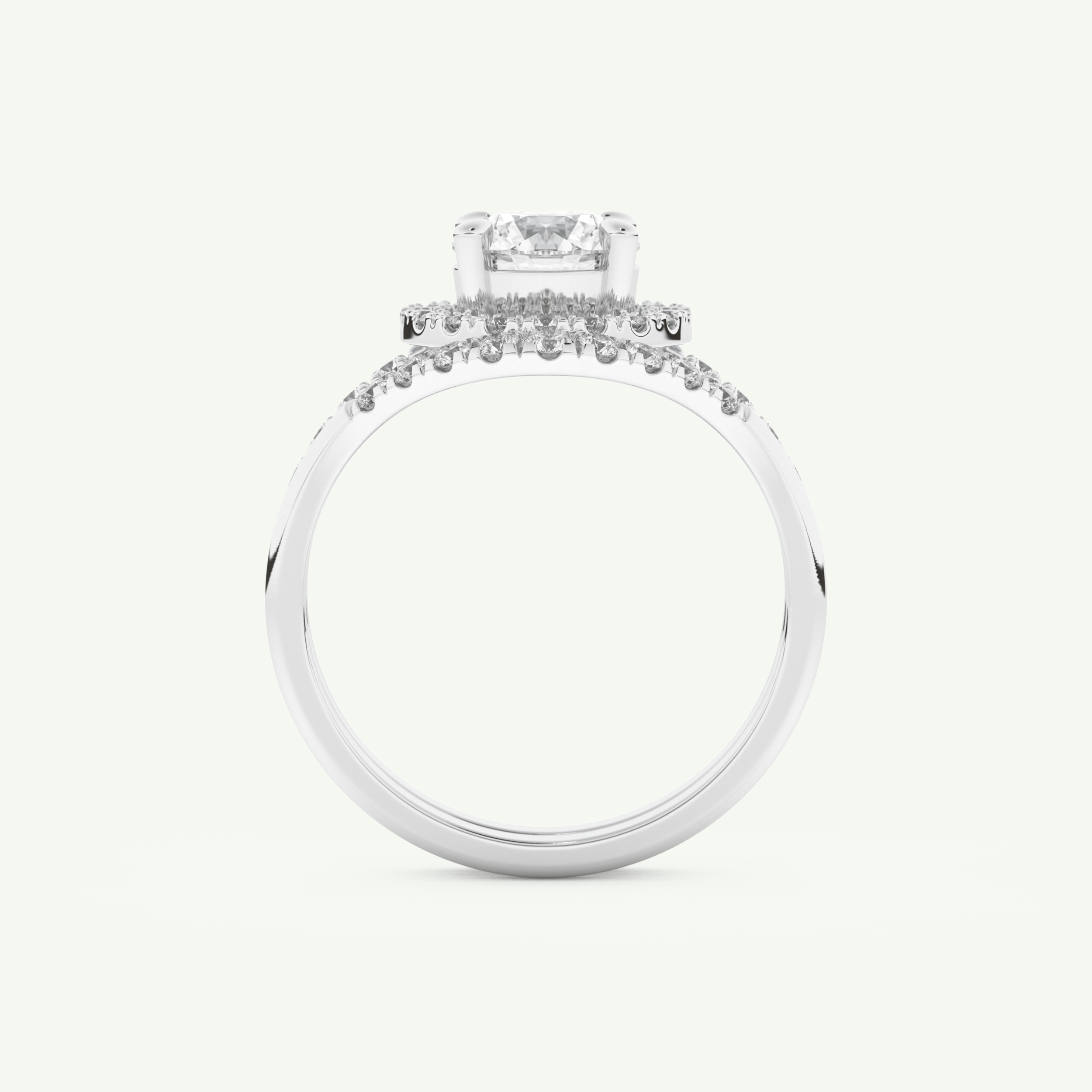 1.03 CT Round Cut Pave Lab Grown Diamond Bridal Set 17