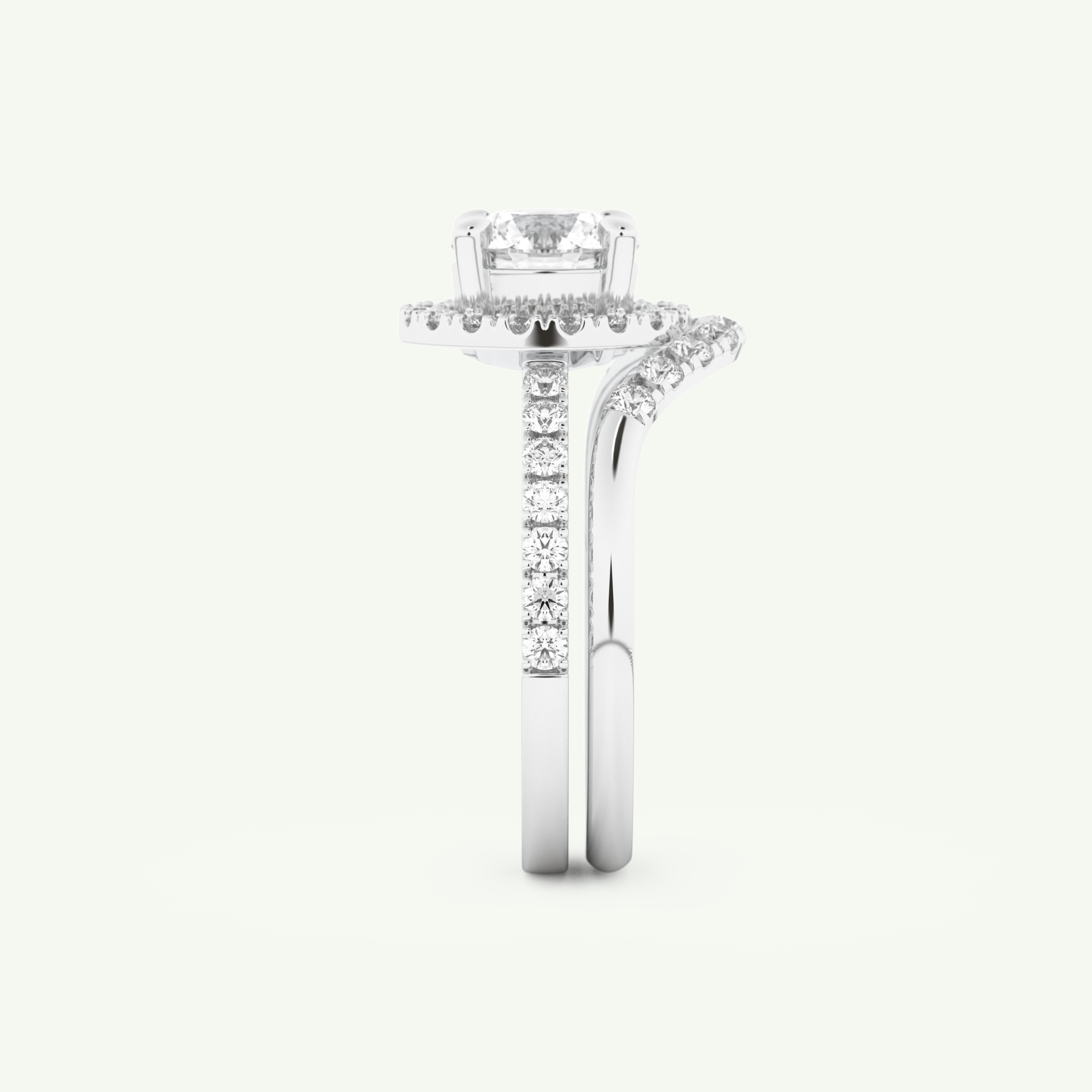 1.03 CT Round Cut Pave Lab Grown Diamond Bridal Set 18