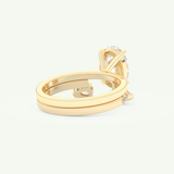 2.12 CT Oval Cut Solitaire Lab Grown Diamond Bridal Set 3