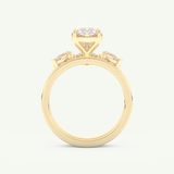 2.12 CT Oval Cut Solitaire Lab Grown Diamond Bridal Set 5