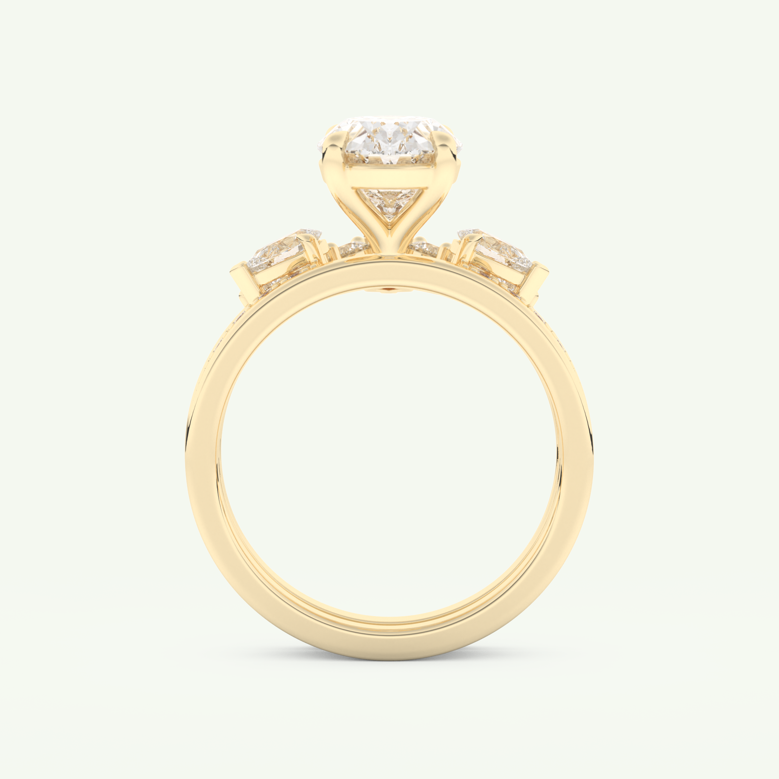 2.12 CT Oval Cut Solitaire Lab Grown Diamond Bridal Set 5