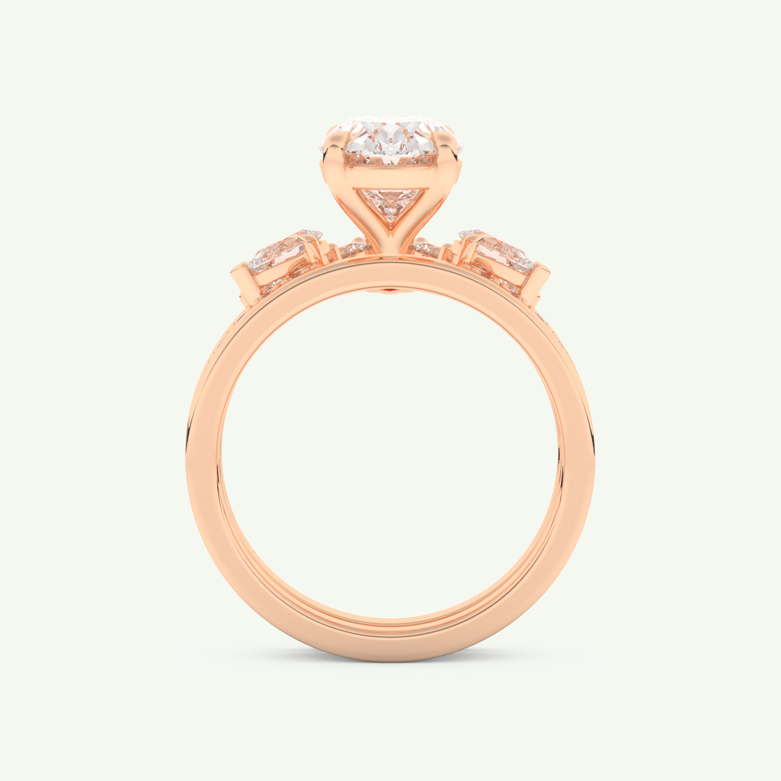 2.12 CT Oval Cut Solitaire Lab Grown Diamond Bridal Set 11