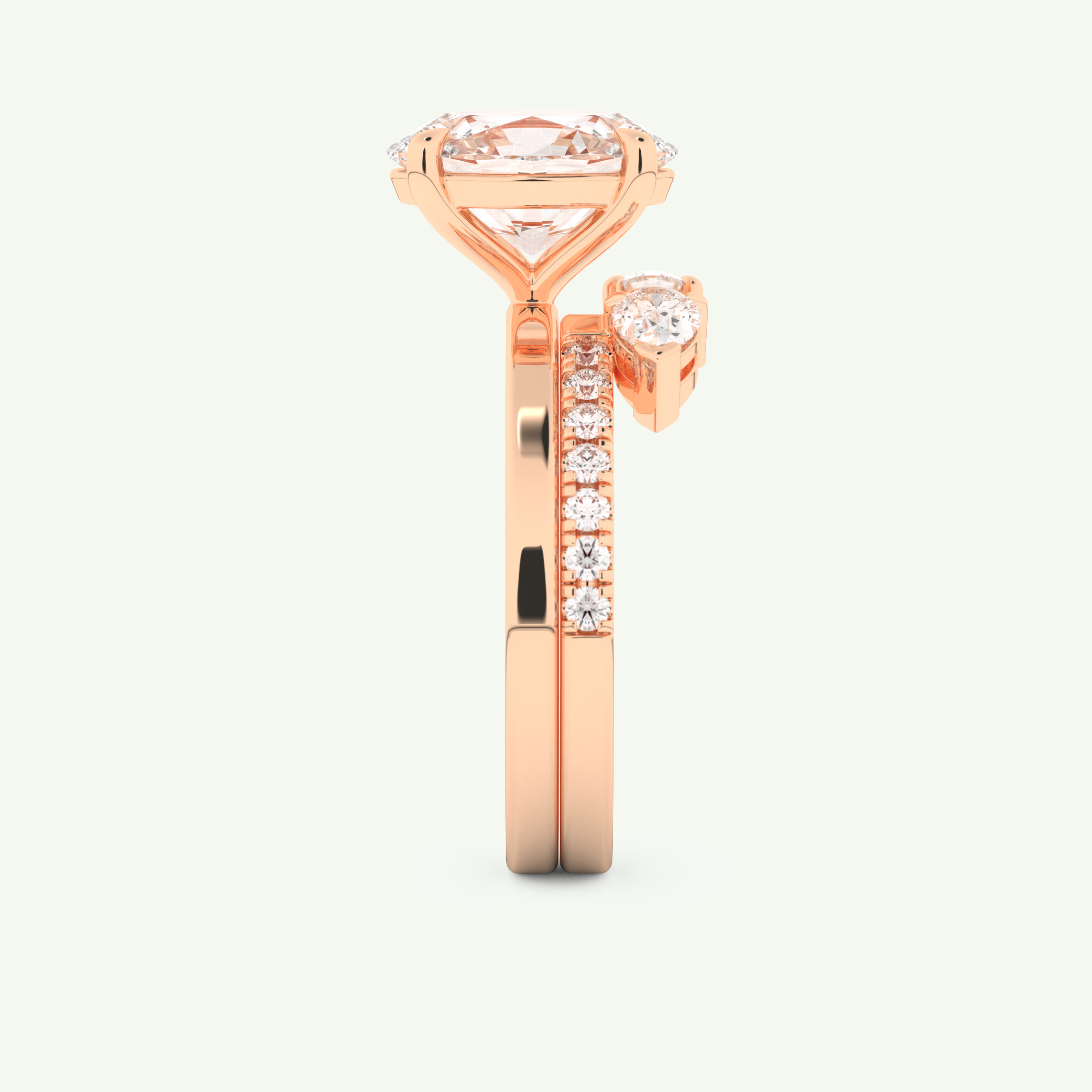 2.12 CT Oval Cut Solitaire Lab Grown Diamond Bridal Set 12