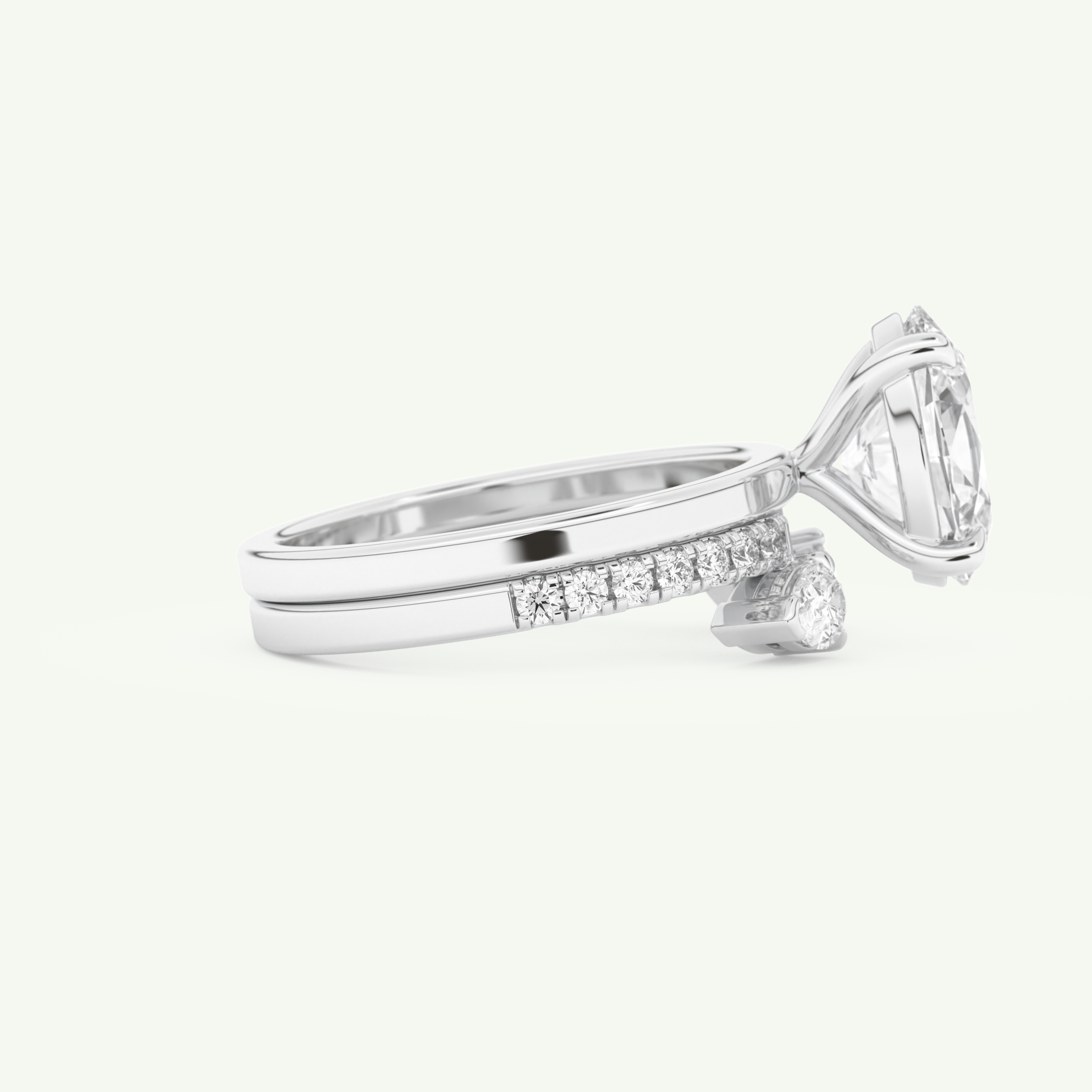 2.12 CT Oval Cut Solitaire Lab Grown Diamond Bridal Set 14