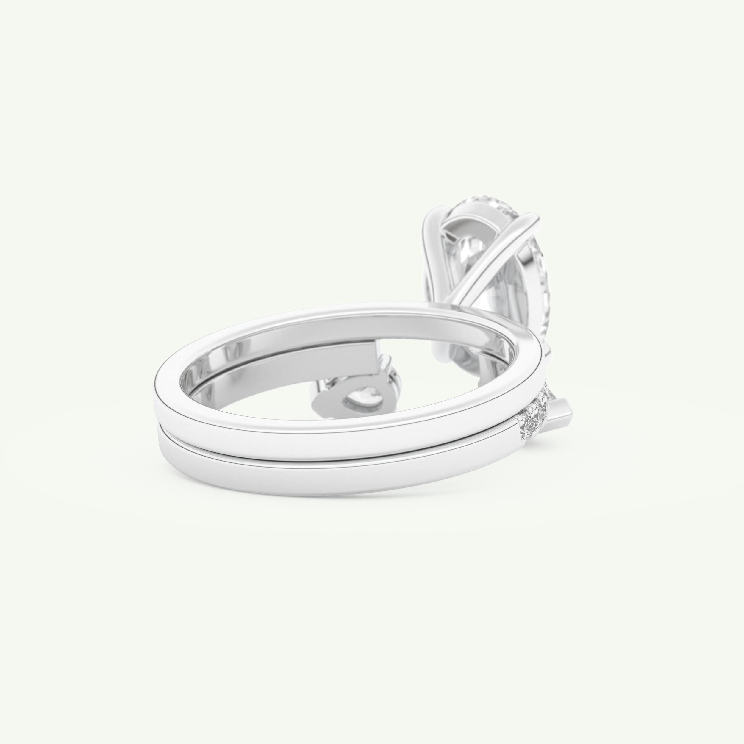 2.12 CT Oval Cut Solitaire Lab Grown Diamond Bridal Set 15