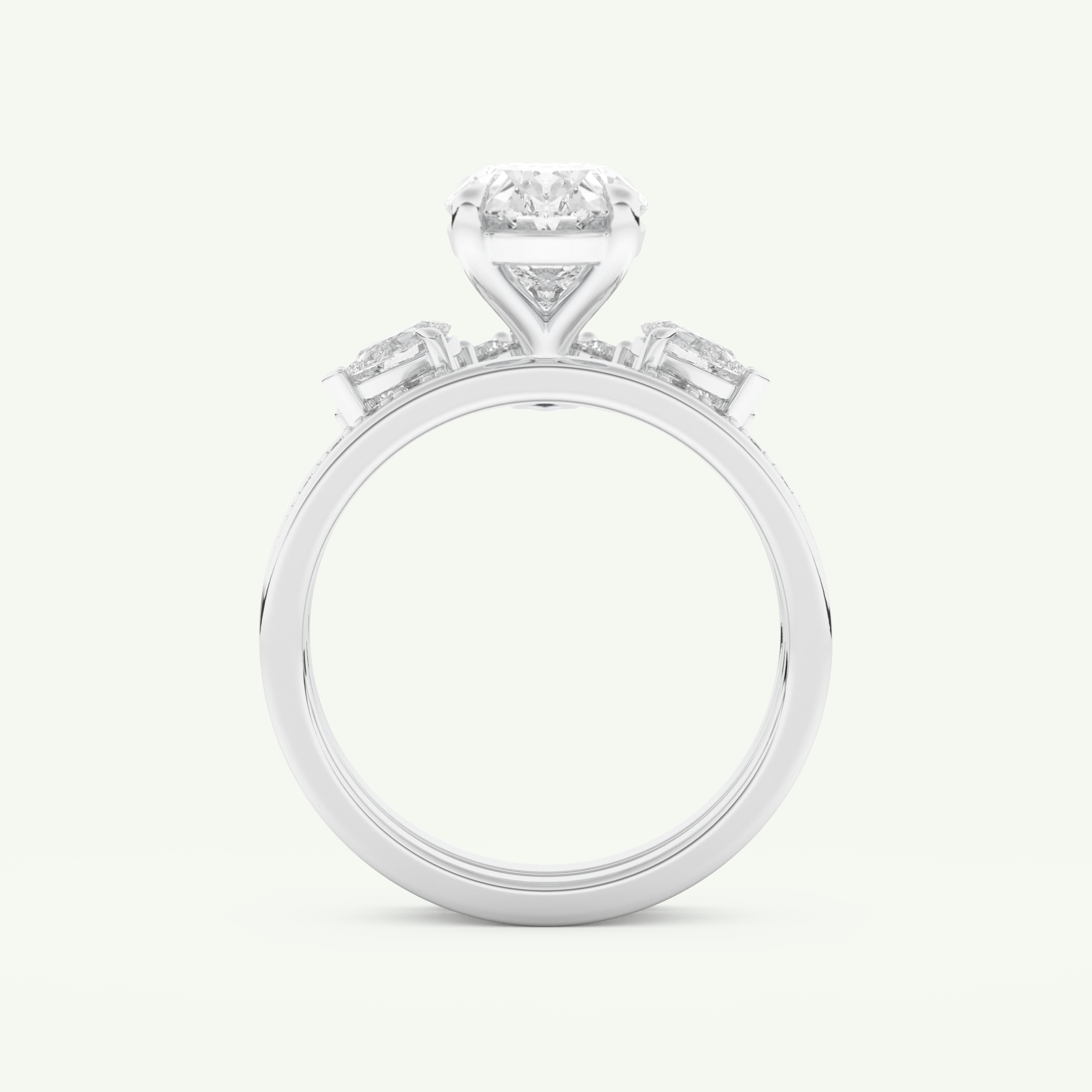 2.12 CT Oval Cut Solitaire Lab Grown Diamond Bridal Set 17