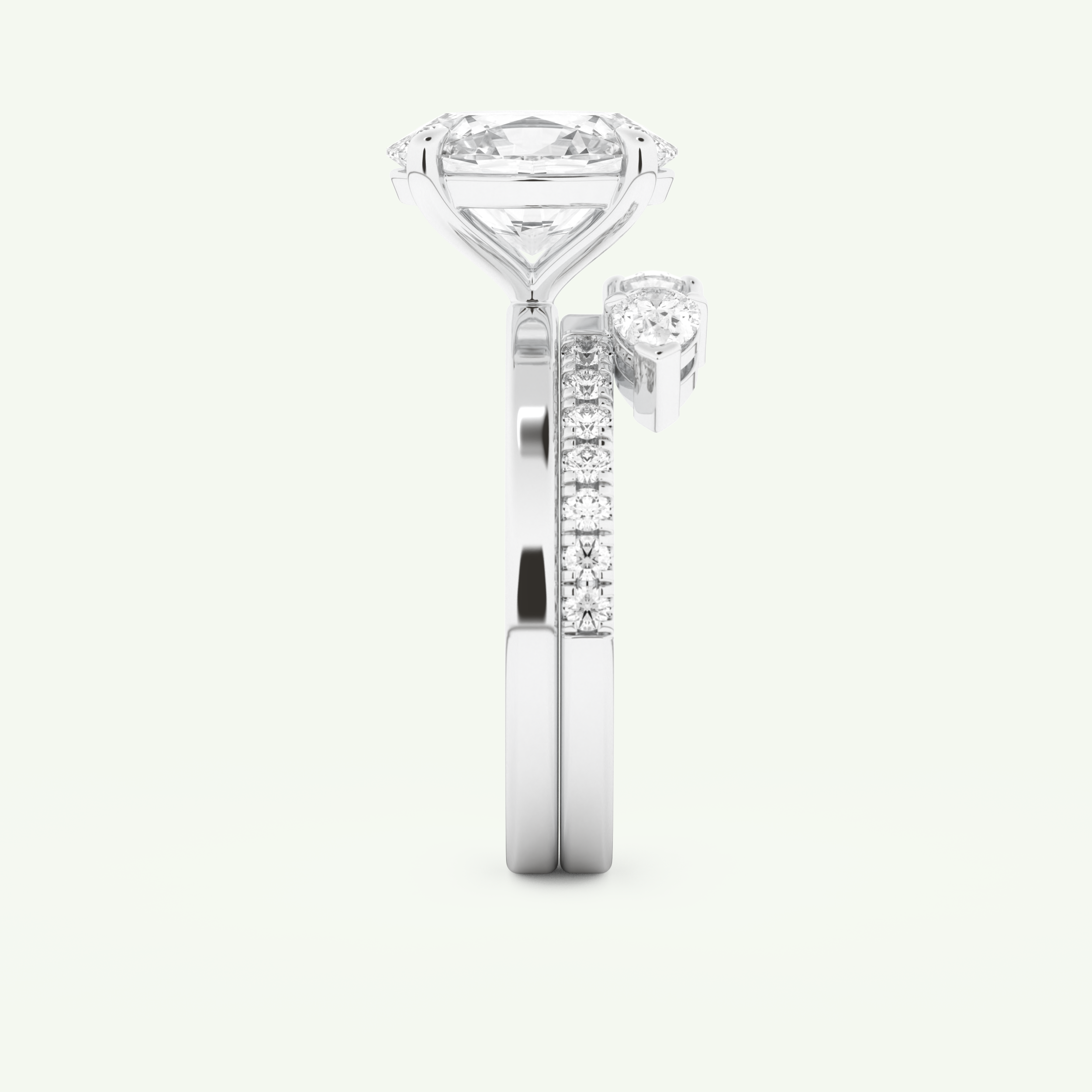 2.12 CT Oval Cut Solitaire Lab Grown Diamond Bridal Set 18