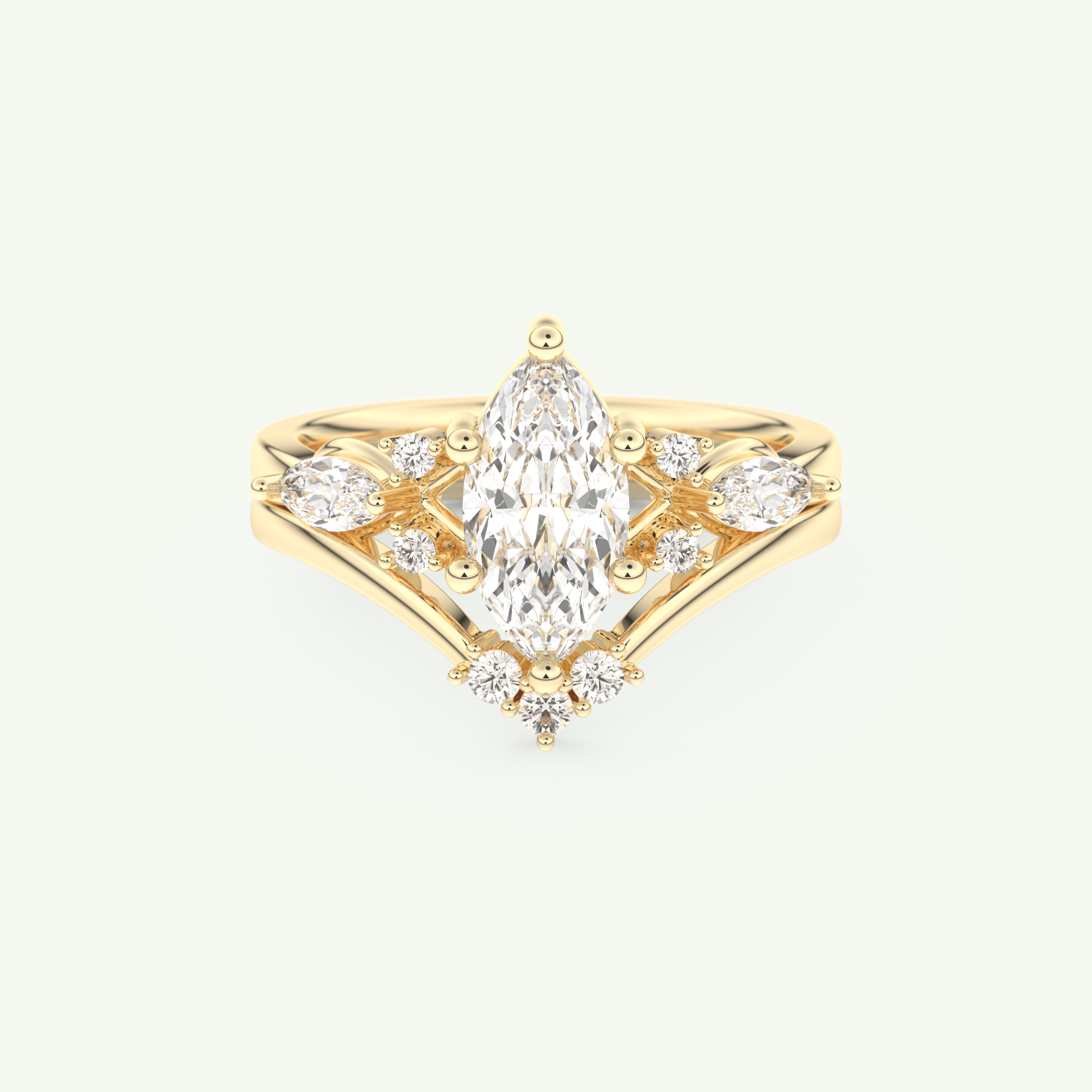1.08 CT Marquise Cut Lab Grown Diamond Bridal Set 1