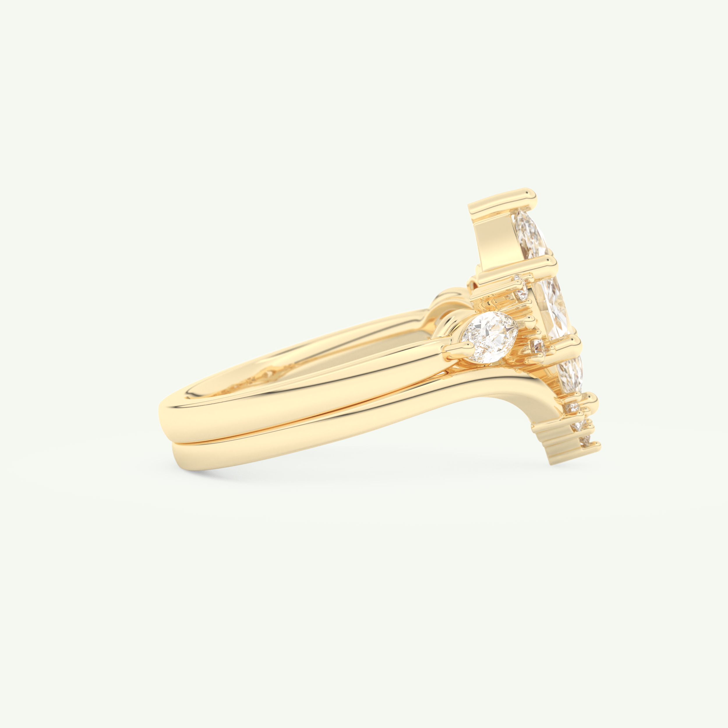 1.08 CT Marquise Cut Lab Grown Diamond Bridal Set 2