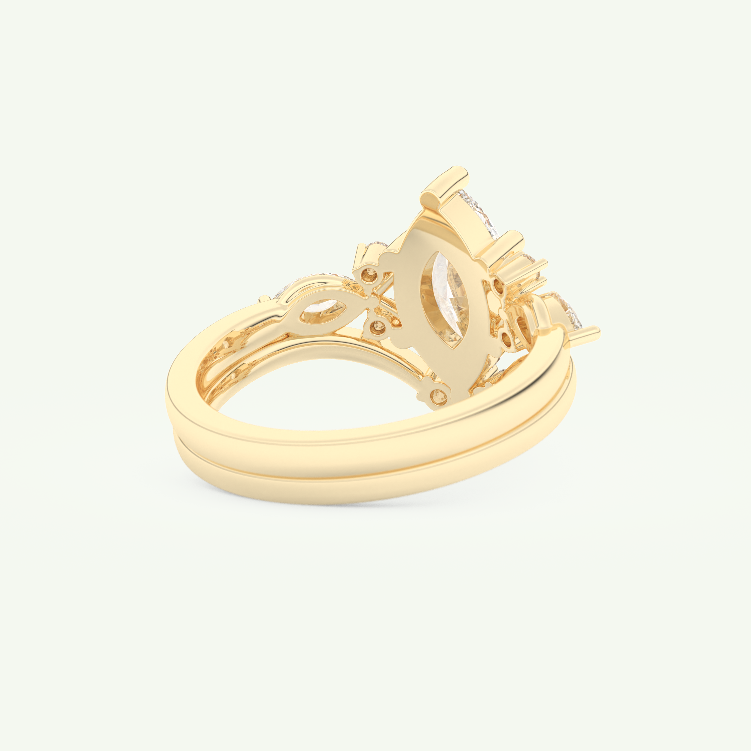 1.08 CT Marquise Cut Lab Grown Diamond Bridal Set 3