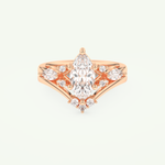 1.08 CT Marquise Cut Lab Grown Diamond Bridal Set 7