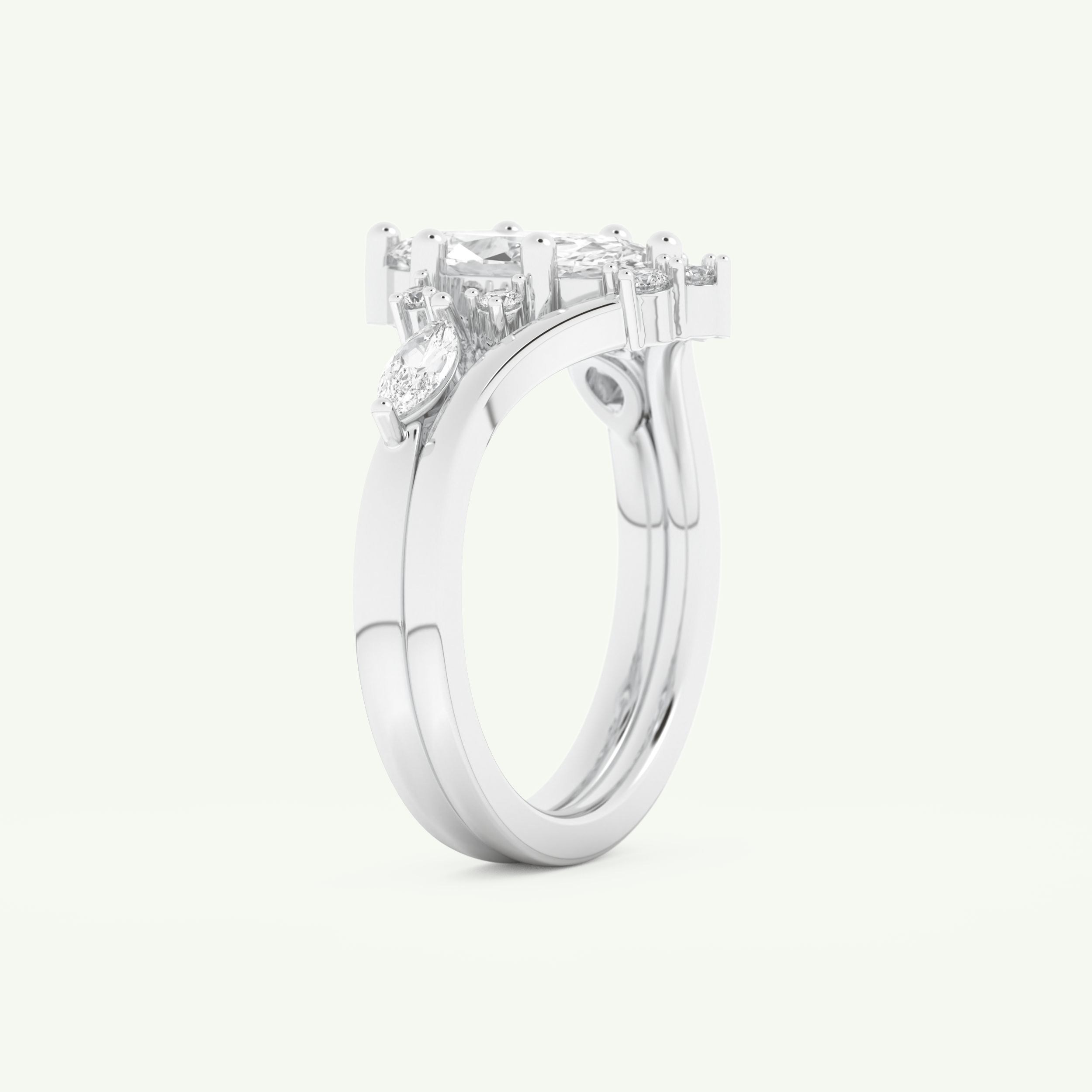 1.08 CT Marquise Cut Lab Grown Diamond Bridal Set 16