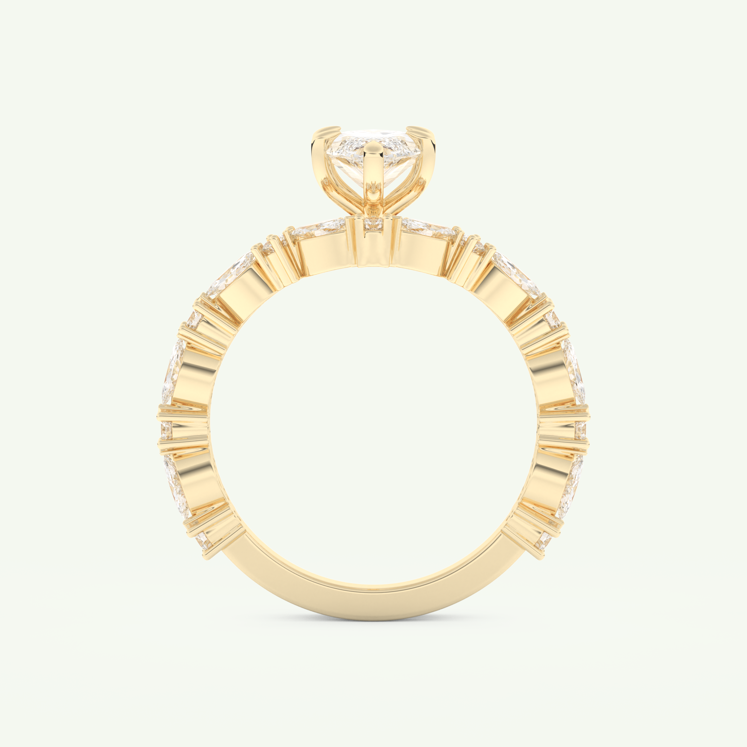 1.08 CT Marquise Cut Pave Lab Grown Diamond Bridal Set 5