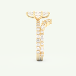 1.08 CT Marquise Cut Pave Lab Grown Diamond Bridal Set 6