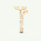1.08 CT Marquise Cut Pave Lab Grown Diamond Bridal Set 6