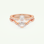 1.08 CT Marquise Cut Pave Lab Grown Diamond Bridal Set 7