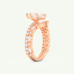 1.08 CT Marquise Cut Pave Lab Grown Diamond Bridal Set 10