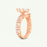 1.08 CT Marquise Cut Pave Lab Grown Diamond Bridal Set 10