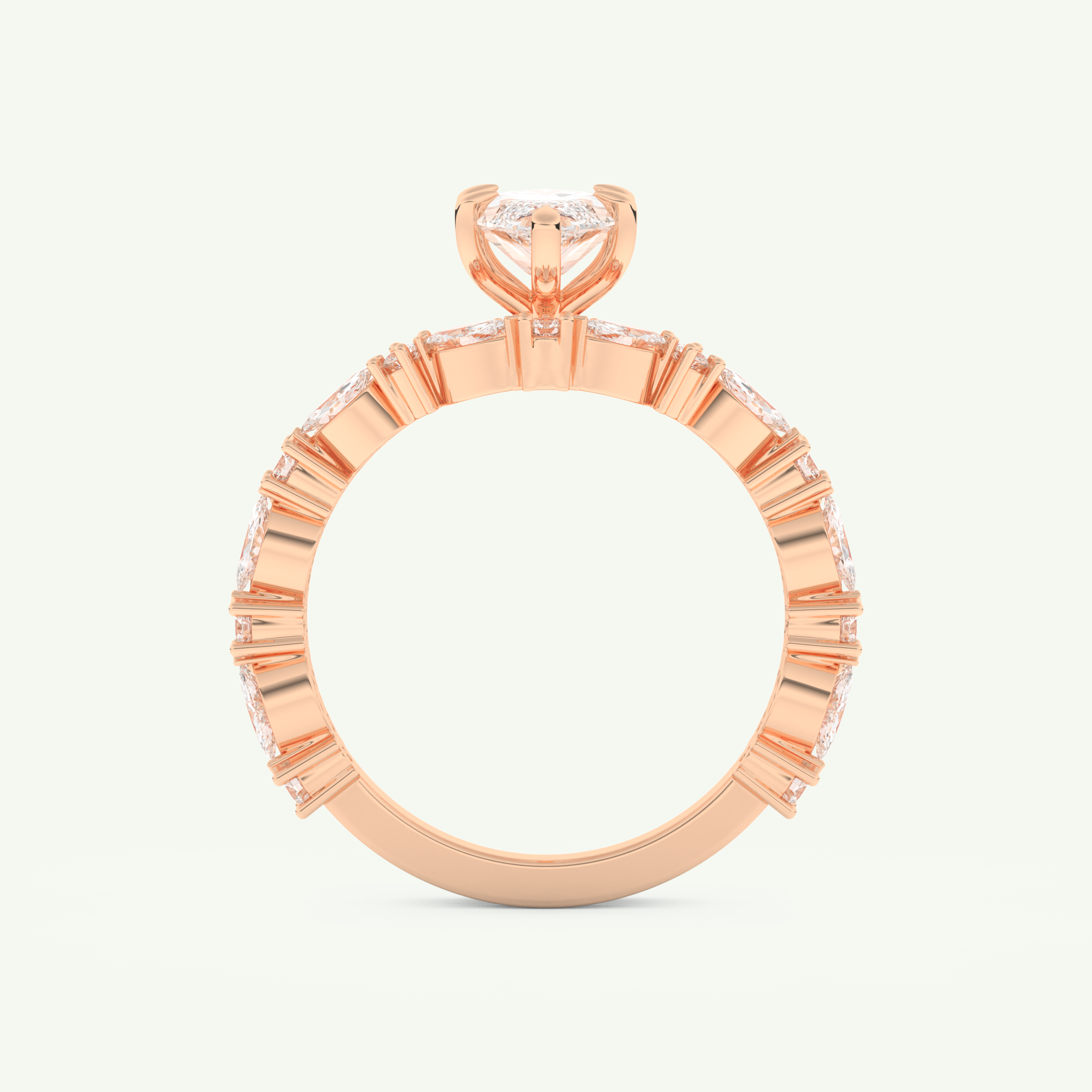 1.08 CT Marquise Cut Pave Lab Grown Diamond Bridal Set 11